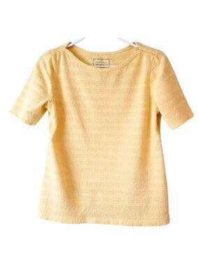 Charter Club Tee Womens Size M Yellow Short Sleeves Cotton Great Used Condition